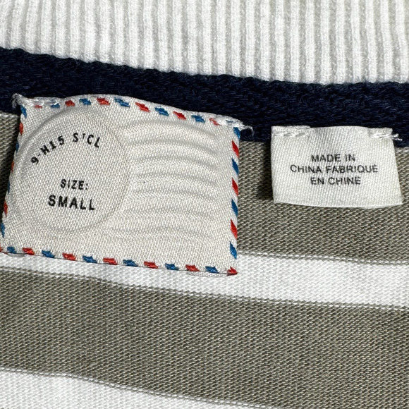 Anthropologie Postmark Striped Pleated Peplum Sleeveless Top - Picture 4 of 4